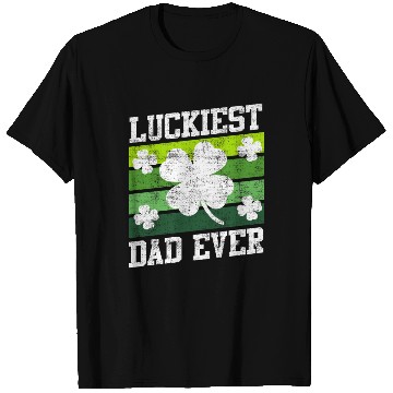 Discover Luckiest Dad Ever Shamrock St. Patrick's Day T Shirts