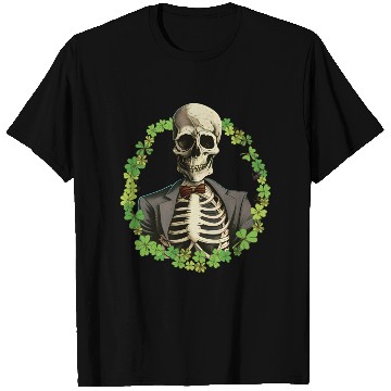 Discover Skeleton Vintage Retro Creepy Cute Shamrock T Shirts