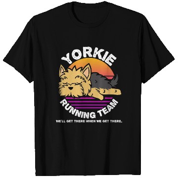 Discover Funny Yorkie Running Team T Shirts