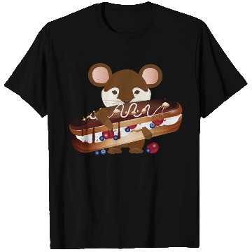 Discover cute mouse with delicious chocolate eclair T Shirts