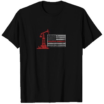 Discover Oilfield Oil Drilling Us Flag T Shirts