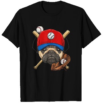 Discover Baseball Player Coach Pug Dog Lover Pug Mom T Shirts