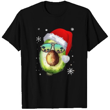 Discover Funny Christmas Santa Avocado Fruit Vegan Lover T Shirts