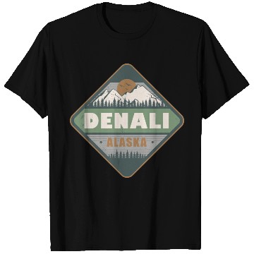 Discover Denali Alaska US Vintage Hiking Design T Shirts