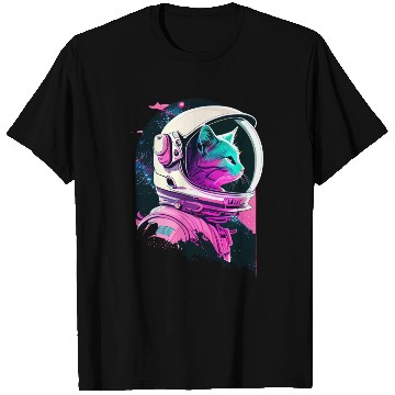 Discover Aesthetic Vaporwave Space Cat 80s 90s Astronaut T Shirts