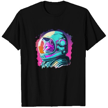 Discover Aesthetic Vaporwave Space Cat 80s 90s Astronaut T Shirts