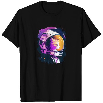 Discover Aesthetic Vaporwave Space Cat 80s 90s Astronaut T Shirts