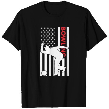 Discover Sport Us Flag Bowling T Shirts