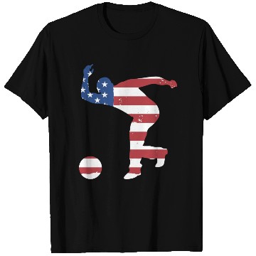 Discover Sport Us Flag Bowling T Shirts