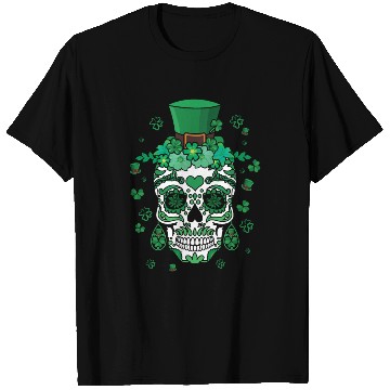 Discover St Patty's Day El Dia De Los Muertos Irish Flower T Shirts
