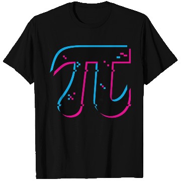 Discover Glitched Out Pi Day Symbol T Shirts