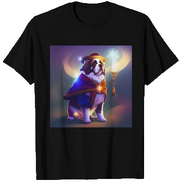 Discover Saint Bernard Dog as a Wizard T Shirts