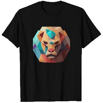 Discover Geometric Lion Polygon Low Poly Lions Face T Shirts
