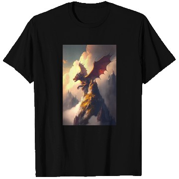 Discover Mystical Dragon in fog T Shirts