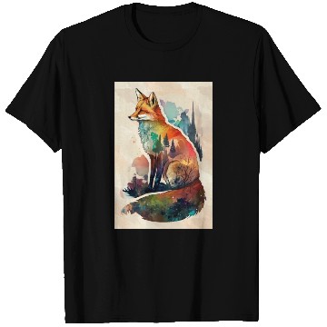 Discover Fox watercolor woodland forest animal wild animal T Shirts