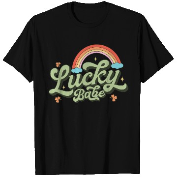 Discover Retro Lucky Babe Rainbow St Patricks Day T Shirts