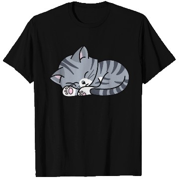 Discover Grey Tabby Sleeping T Shirts