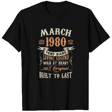 Discover March 1980 Birthday Surprise T Shirts