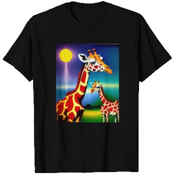 Discover Giraffe in the spectrum of light T Shirts
