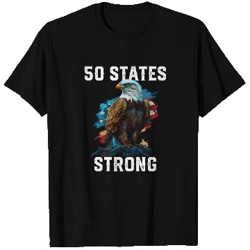 Discover 50 States Strong American Bald Eagle America 4th T Shirts