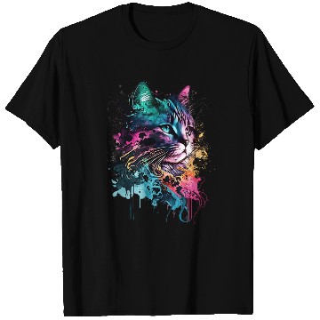 Discover Smoky Colorful Cat Design "Rainbow" T Shirts