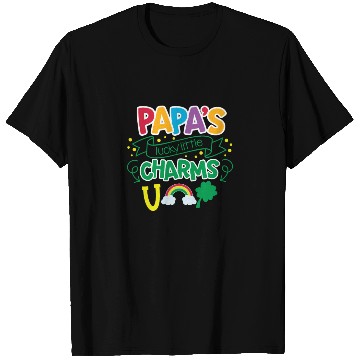 Discover Papa's Lucky Little Charms Clover Shamrock T Shirts