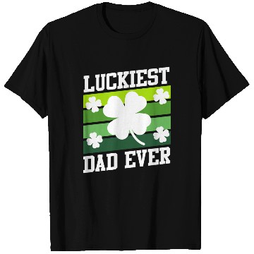 Discover Luckiest Dad Ever Shamrock St. Patrick's Day T Shirts