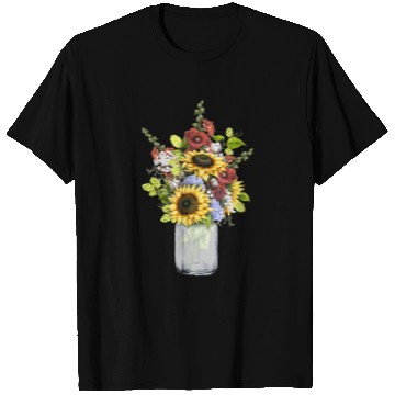 Discover Sunflower Mason Jar Flower T Shirts