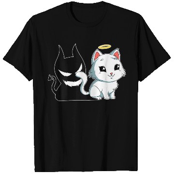 Discover Funny Angel Devil Cat T Shirts Sweet Dearly Kitty D
