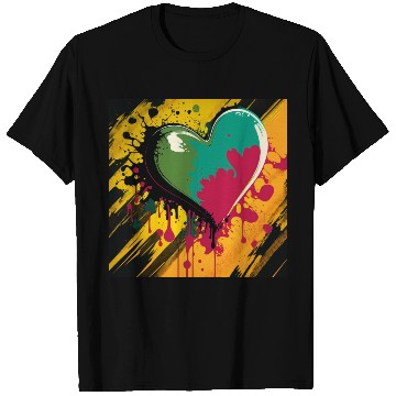 Discover Colorful Love Pop Art Heart with a Twist T Shirts
