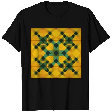 Discover Sunny Yellow Tartan Design T Shirts