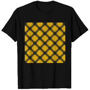 Discover Tartan Touch A Yellow and Black Pattern T Shirts