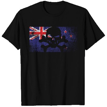 Discover Vintage New Zealand Skull Flag T Shirts