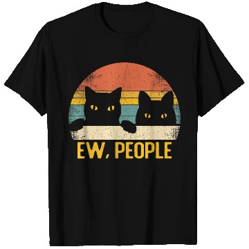 Discover Ew People Black Cat Vintage Retro â Funny Cat T Sh T Shirts