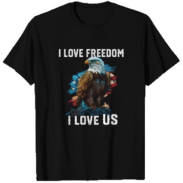 Discover I Love Freedom I Love US American Bald Eagle T Shirts