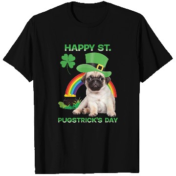 Discover Happy St Pugstrick's Day Funny Pug Lover Presents T Shirts