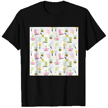 Discover gardening icon seamless pattern on white. T Shirts