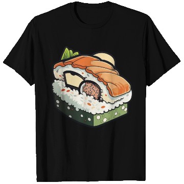 Discover Sushi print T Shirts