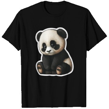 Discover Cute little Panda playing design T Shirts