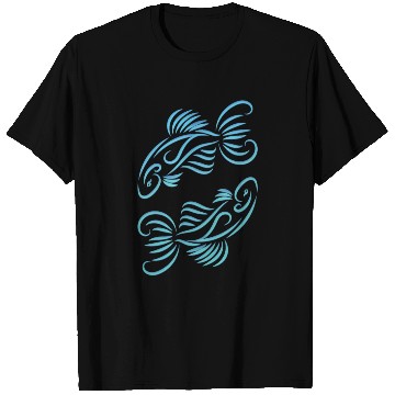 Discover Pisces Zodiac Fish Water Sign Blue Green T Shirts