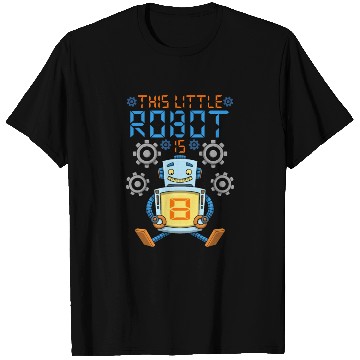Discover Robot Birthday Outfit Boy 8th Robot Birthday Party T Shirts