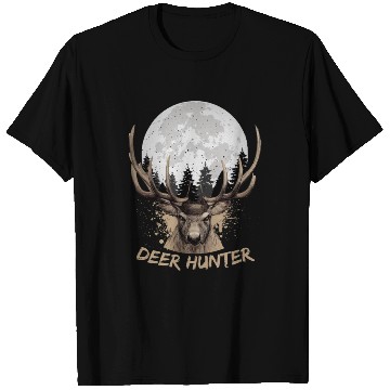 Discover Deer Hunter Rack Hunter Full Moon Buck Hunting T Shirts