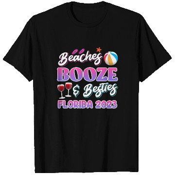 Discover Beach Booze Besties Florida Vacation Spring Break T Shirts