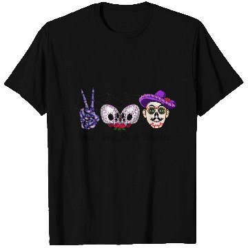 Discover Peace love Día de Muertos sublimation men T Shirts