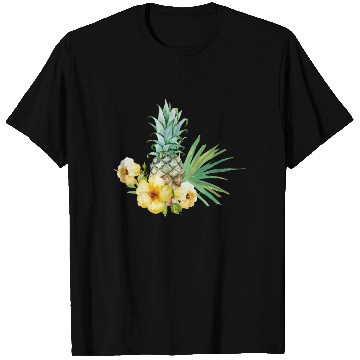 Discover Tropical Flower Pineapple Summer Girl Hawaii T Shirts