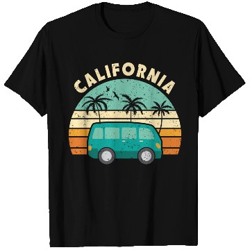 Discover California Hippie van Surf Surfer Sunset T Shirts