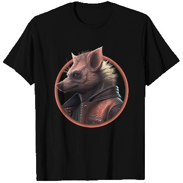 Discover Punk hyena with leather jacket T Shirts