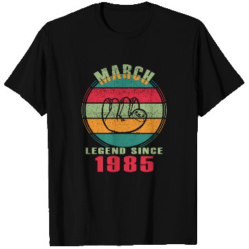 Discover March vintage 1985 38th birthday gift man T Shirts