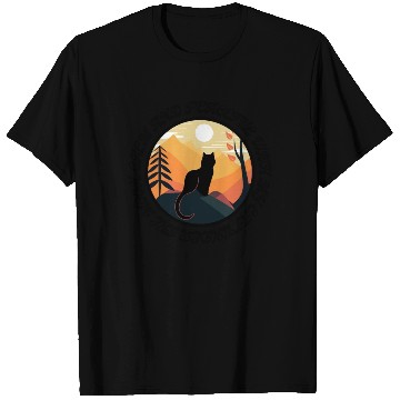 Discover Calm and peaceful with my cat under the moon T Shirts