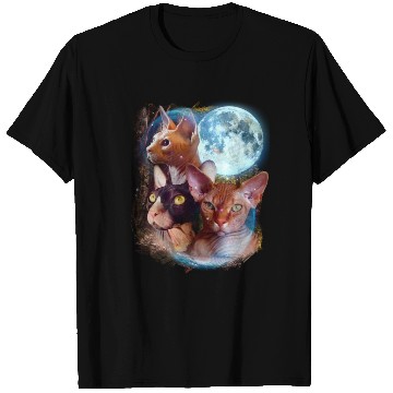 Discover 3 Moon Sphynx cats Animal Lovers Cute Kitty Cool T Shirts